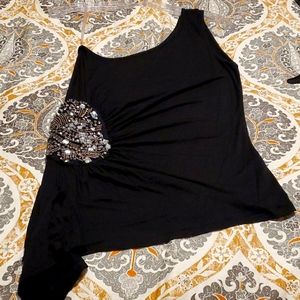 One Shoulder Black Top